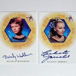 2 STAR TREK Autograph Cards / 2001 RITTENHOUSE Original Series 35th Anniversary